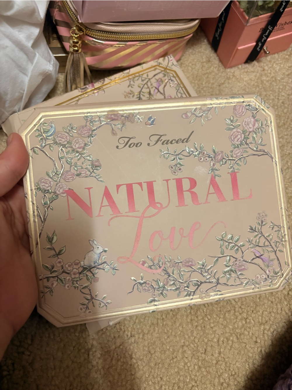 Too Faced Natural Love Floral Eyeshadow Palette - Pink and Rose Gold Accents